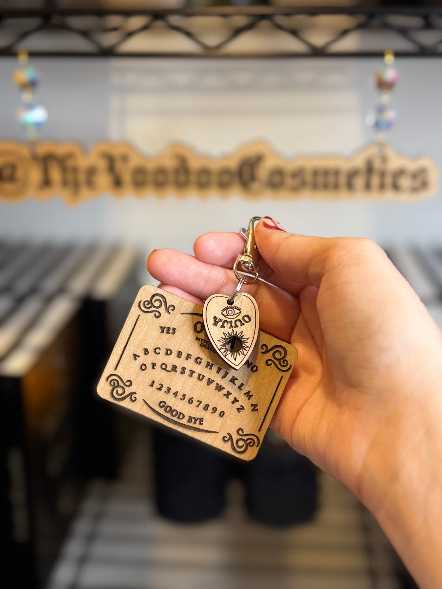 Wood Ouija Board Keychain